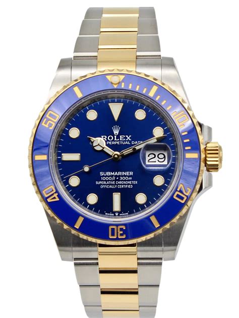 rolex steel 18ky mens submariner blue dial watch|rolex submariner date 116613lb.